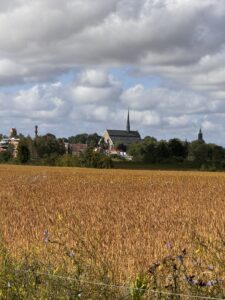 Klosterkyrkan sedd från fälten längs Tycklingerundan